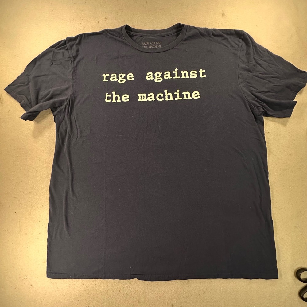 Rage Against the Machine Mens XXL Navy Blue Band T-Shirt Molotov Graphic Logo